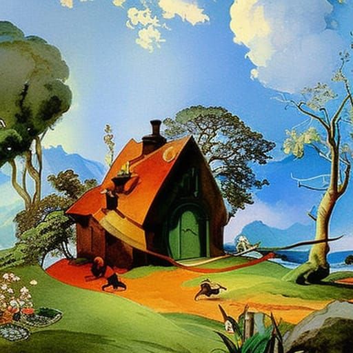 Surrealist Book Illustrations in Triadic Colors