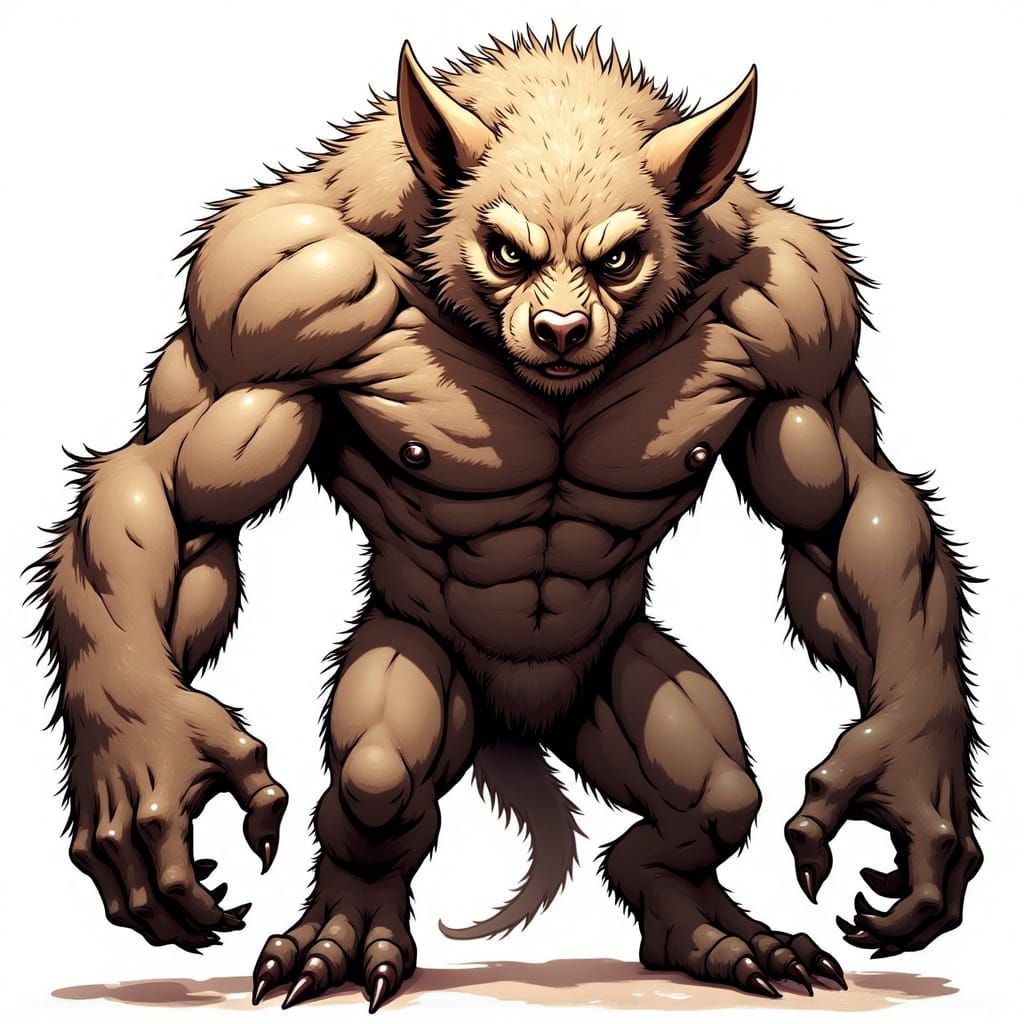 Fearsome Anime Creature in Upright Stance