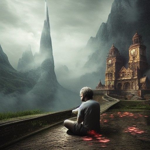 Man Finds Inner Peace: Digital Matte Painting