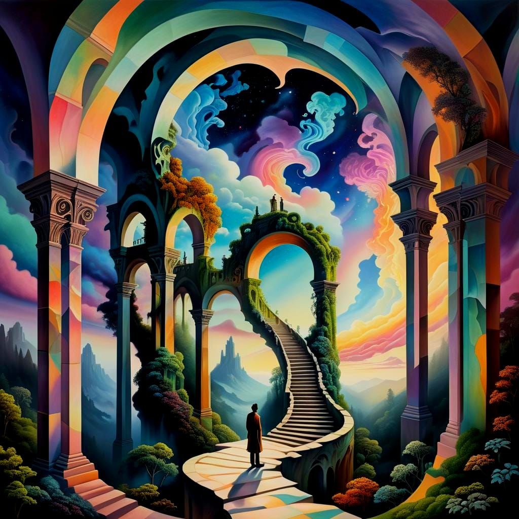 Surreal Utopian Dreamscape in Dreamcore Style