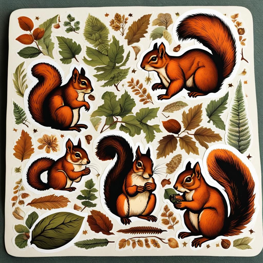 Squirrel and Woodland Graphic Sticker Collection