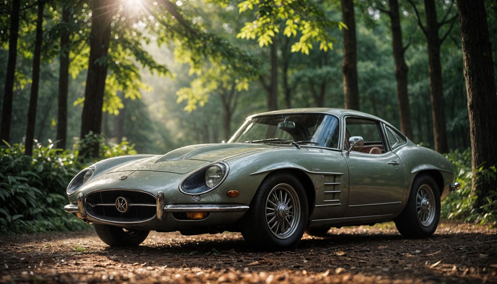 Majestic Antique Elven Car in Forest Clearing