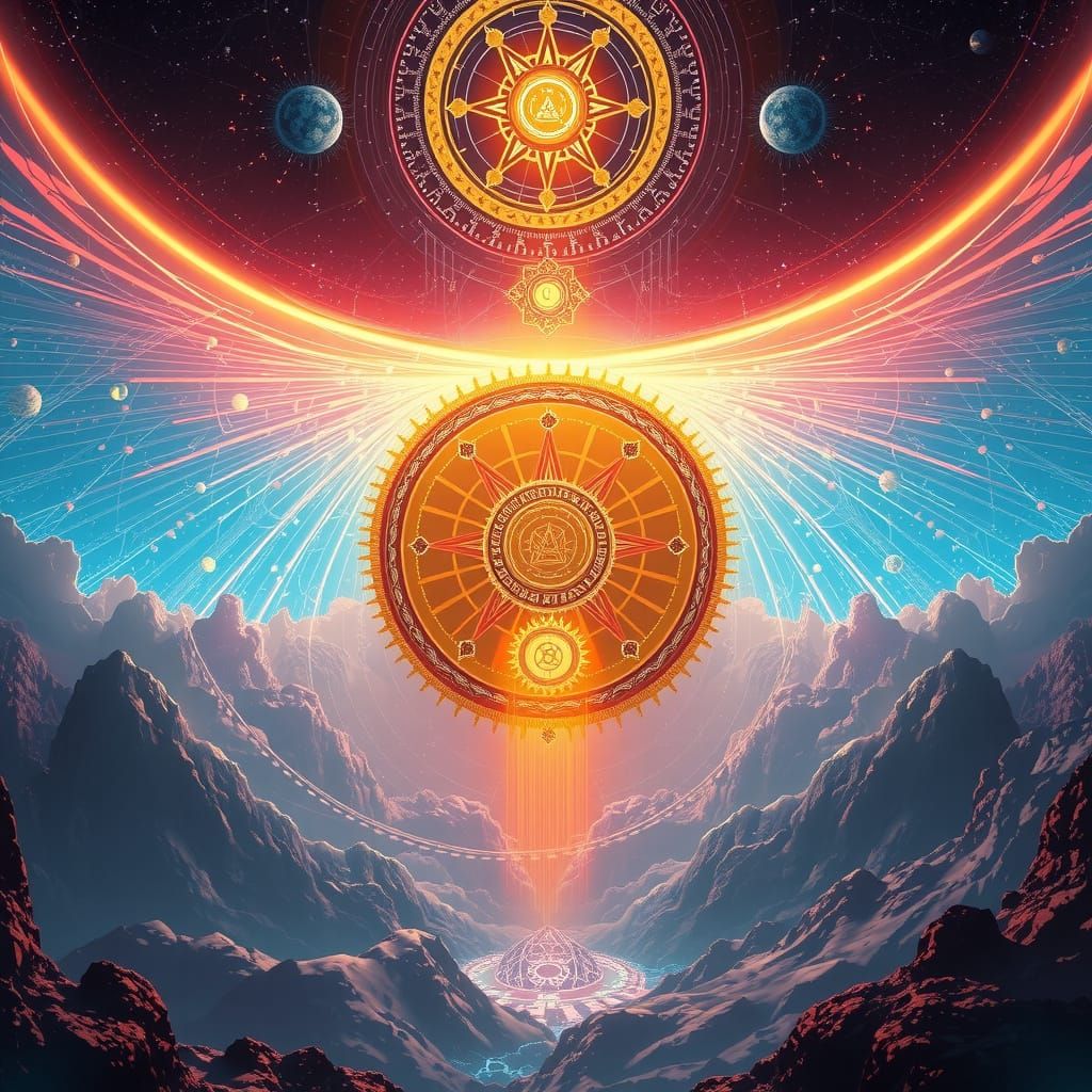 Glowing Sacred Halo in Futuristic Sci-Fi Style