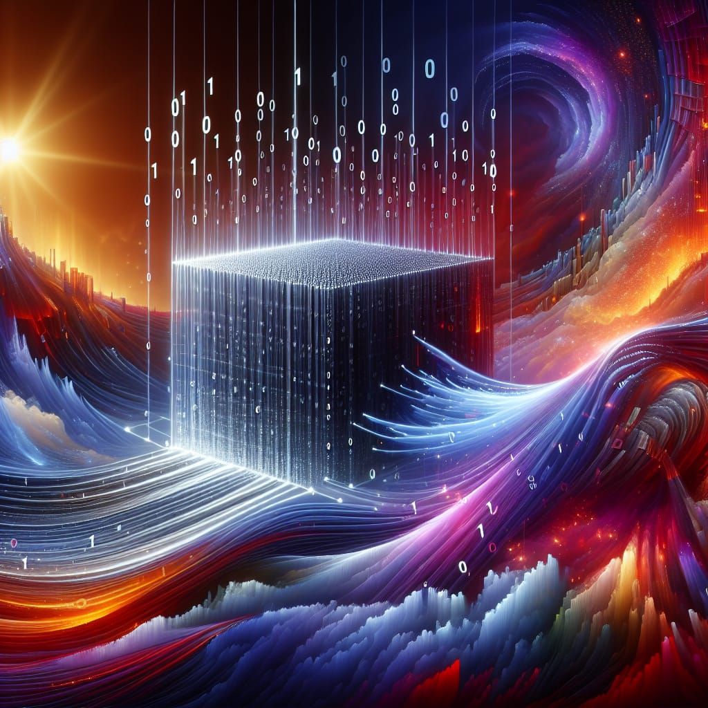 Network Pushing Binary Data in Fantasy Concept Art