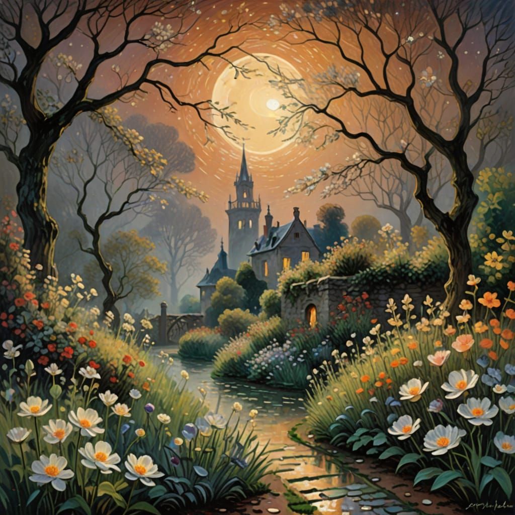 Moonlit Whimsy in Forgotten Garden