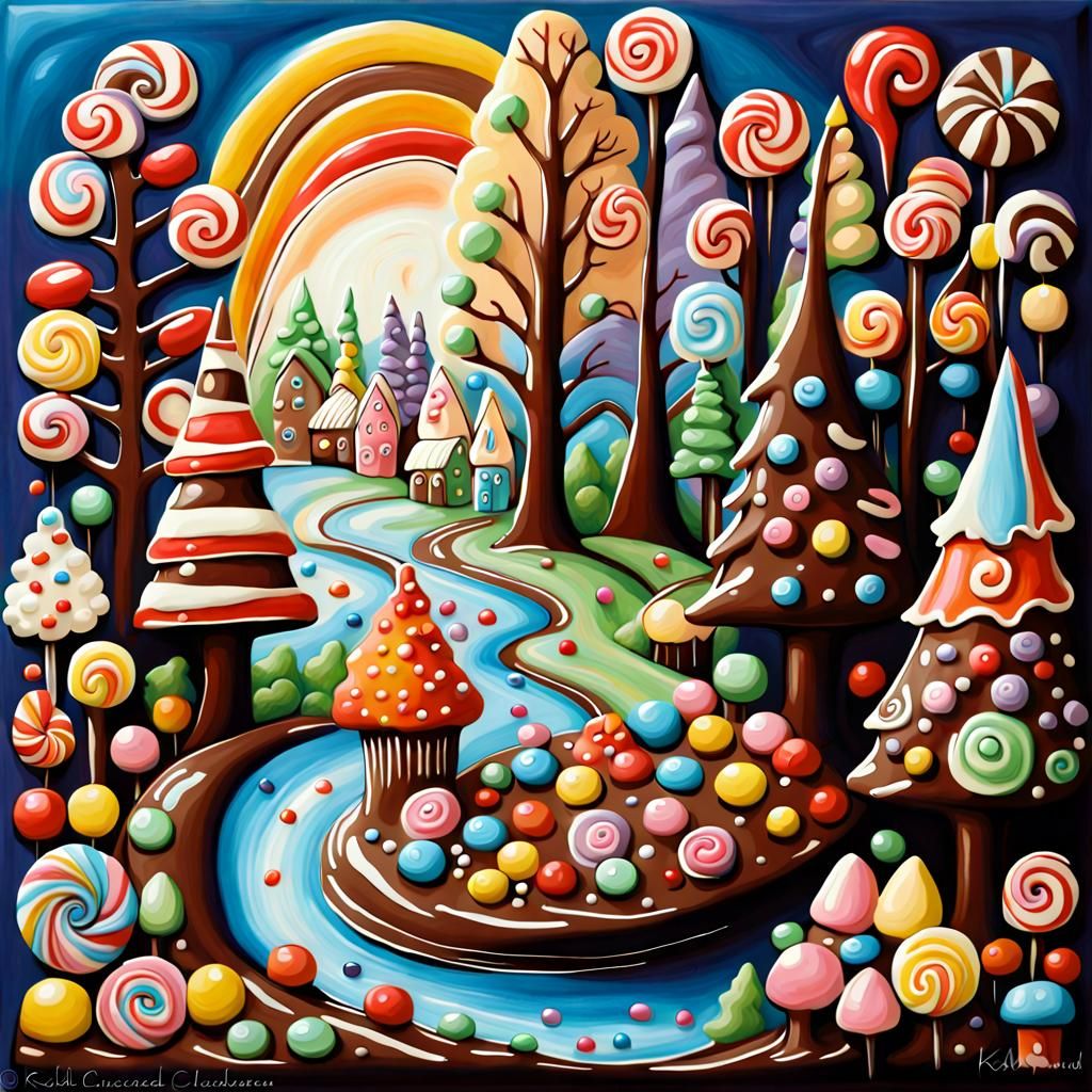Candy Wonderland: Chocolate Cream Trees and Candies