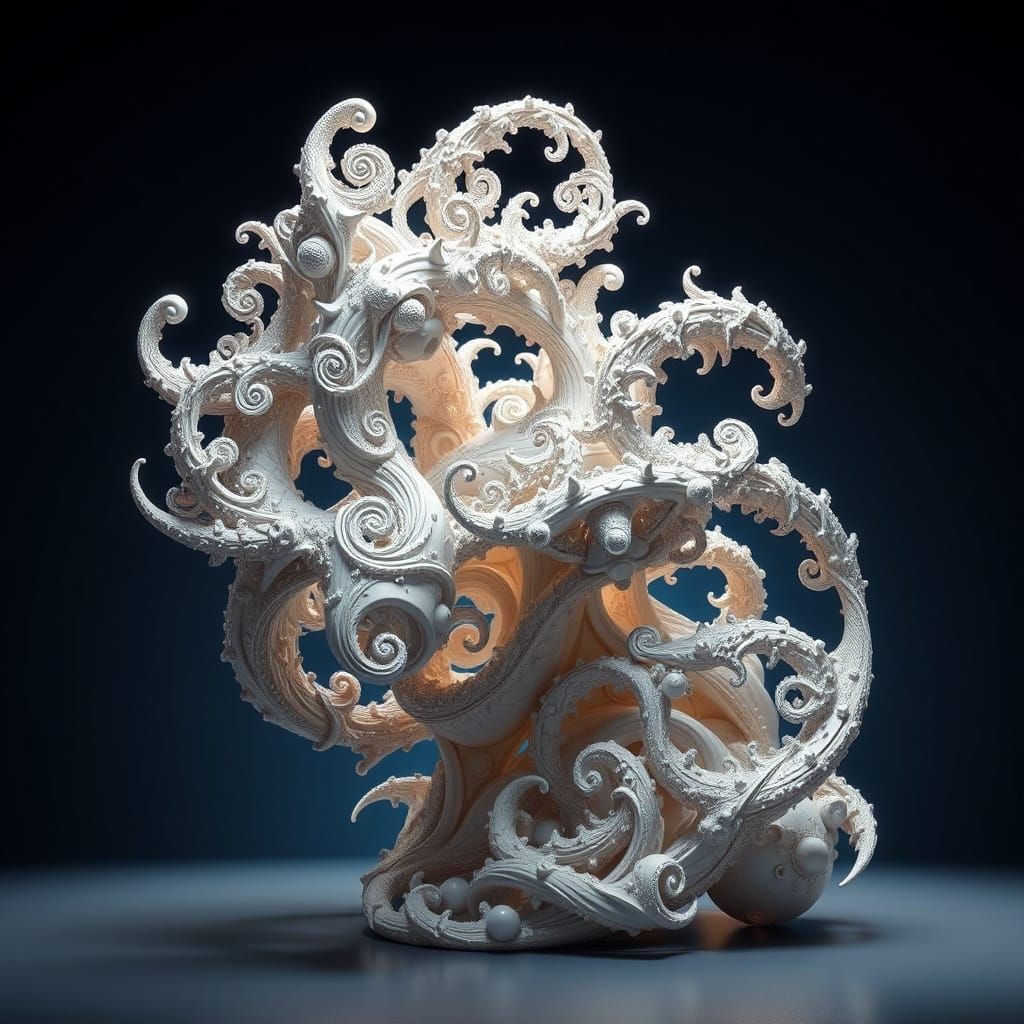Fractal Sculpture in Cyberpunk Digital Art