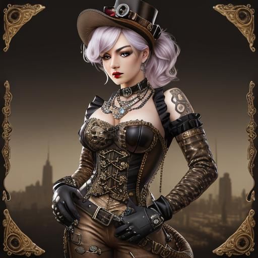 Steampunk Diamond Serpent in Hyperreal Style