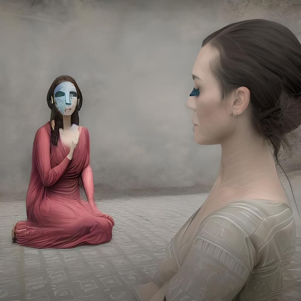 Surreal Woman with Third Eye in Cyberpunk Style