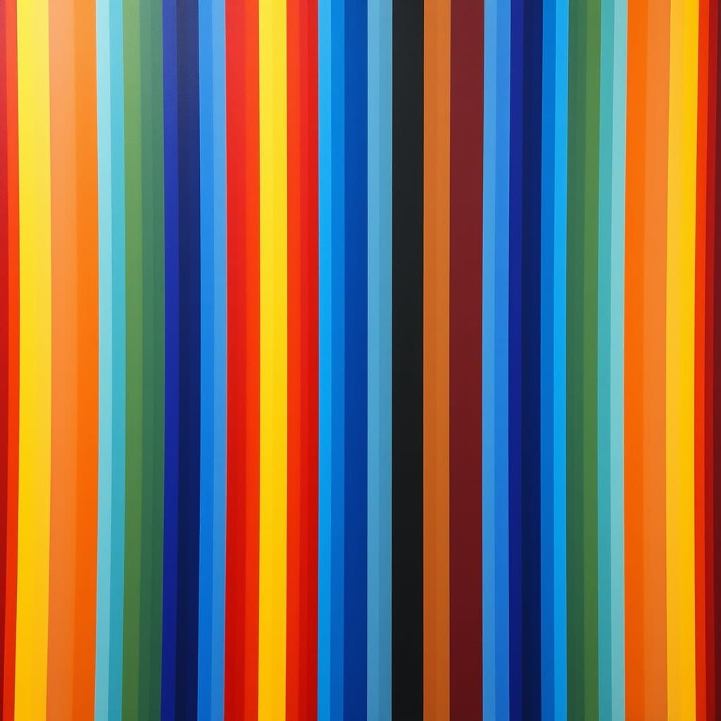 Vibrant Color Field Painting with Parallel Stripes