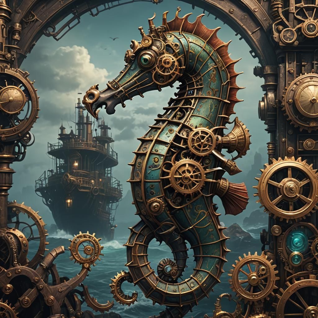 Steampunk Seahorse #2