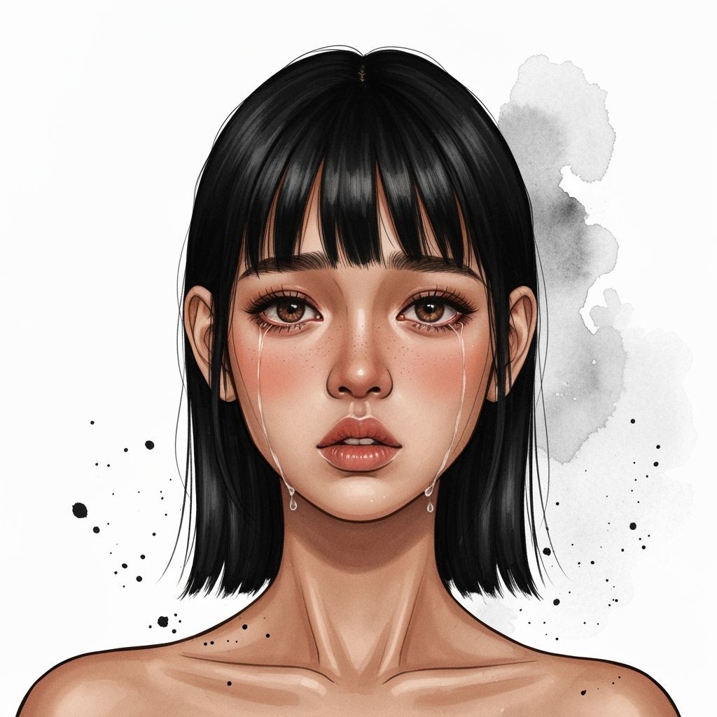 Filipino Woman Crying in Gothic Romantic Style