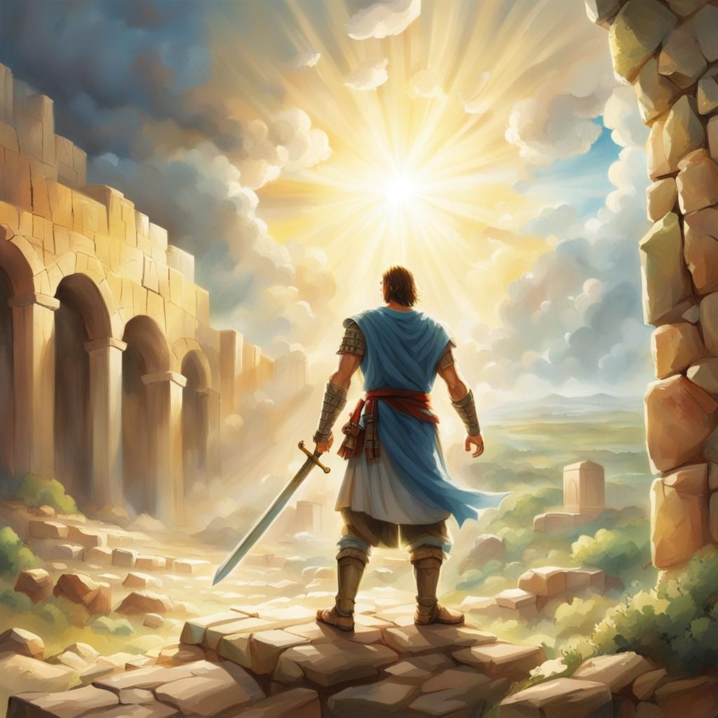 Joshua and Warrior Before Jericho Walls
