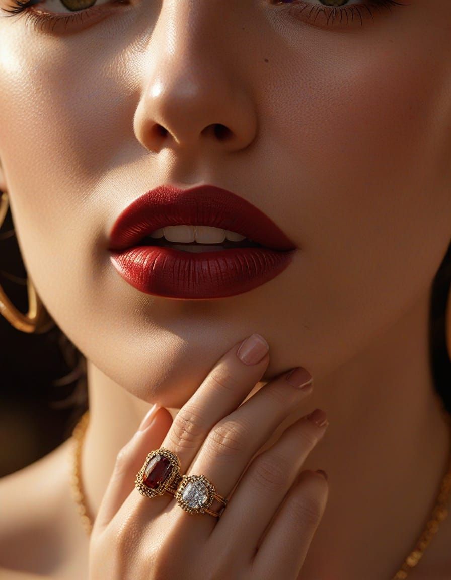 Sensual Portrait in Hyper-Realistic Digital Art