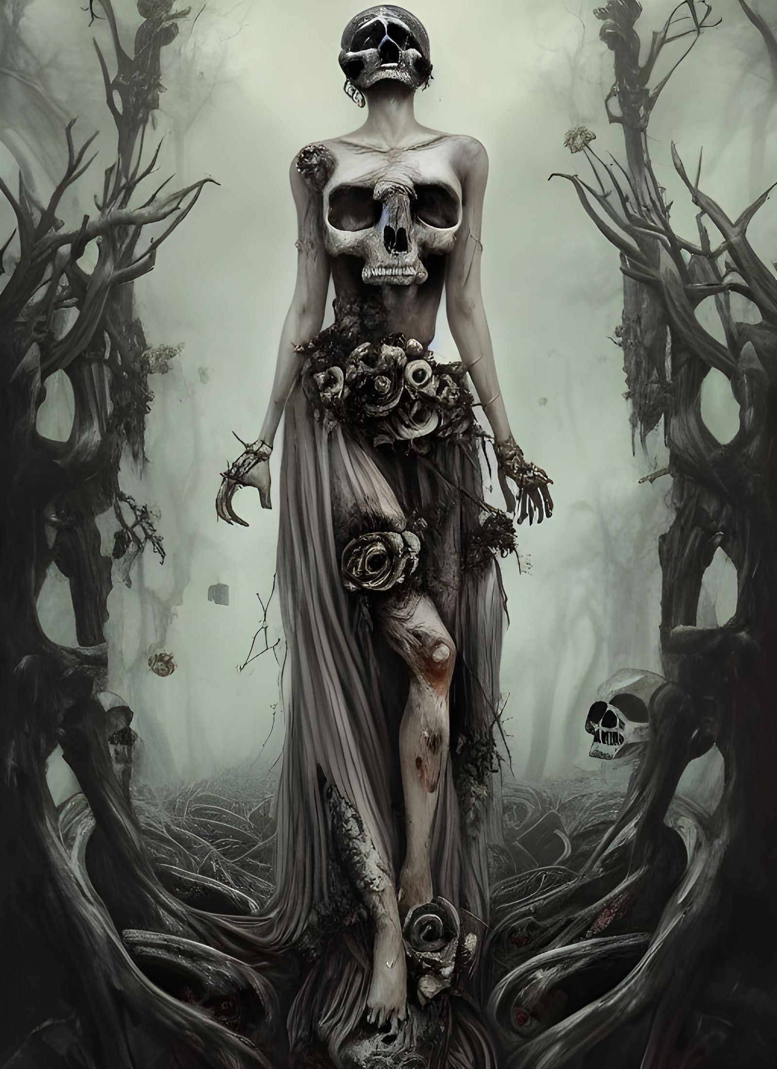 Goddess of Death and Decay as Detailed Matte Painting