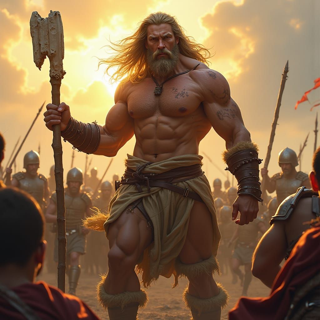 Powerful Israeli Warrior Amid Battlefield Chaos