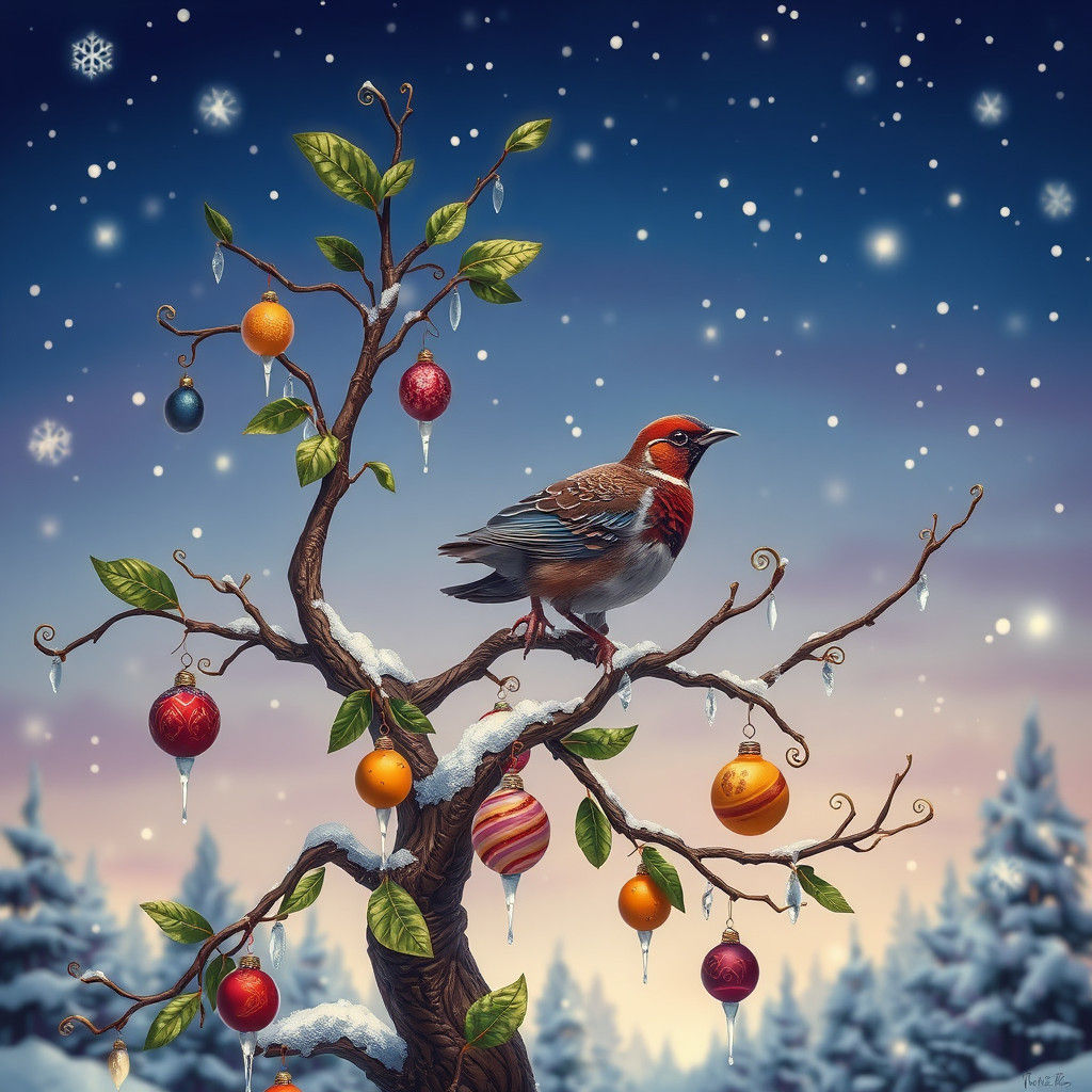 Partridge in a Pear Tree: A Surreal Winter Scene