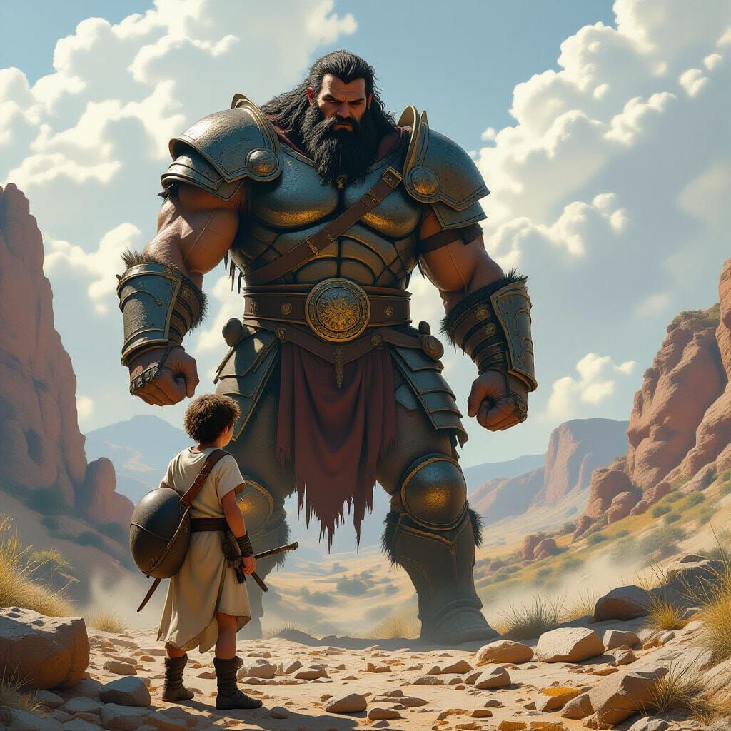 David and Goliath: A Cinematic Biblical Battle