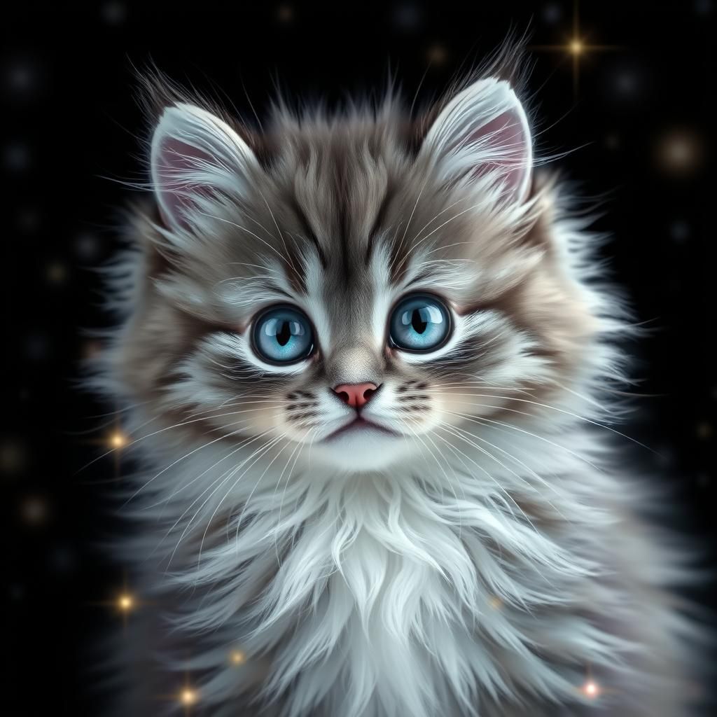 Adorable Fluffy Kitten with Sparkling Eyes