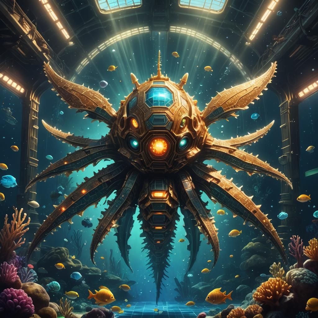 Space Invader Sea Creature at Underwater Disco