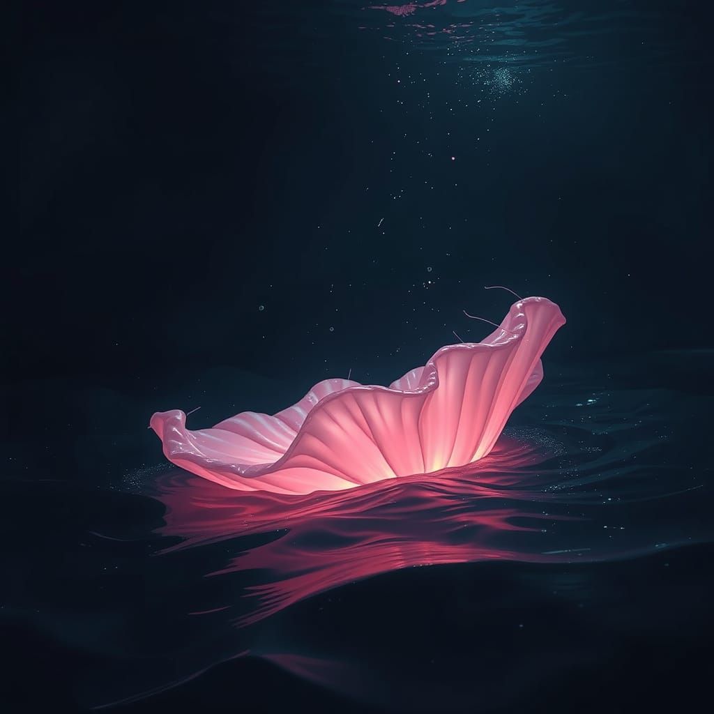 Surrealistic Bloom Illuminates Dark Ocean Depths