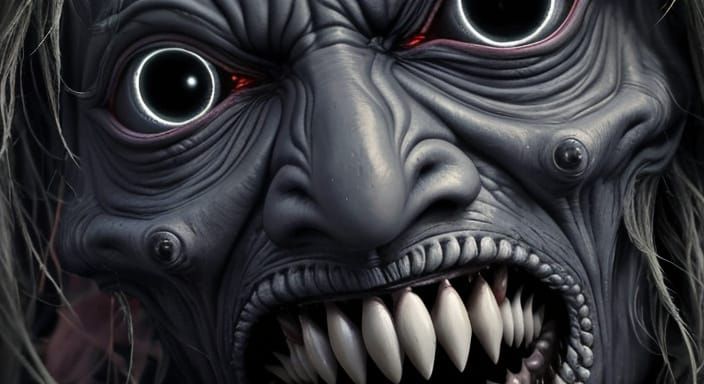 Monstrous, Pale Villain in Dark, Eerie Bedroom