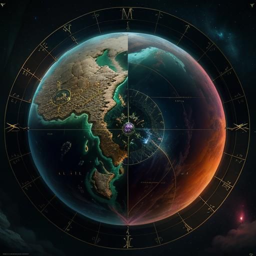 Middle Earth Planisphere: Detailed Matte Painting