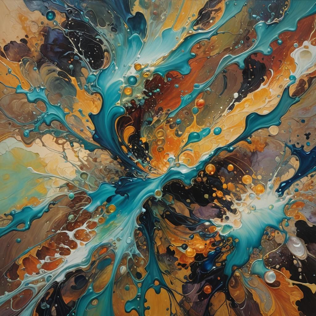 Fluid Ecstasy: Oil Painting in Gurney Style