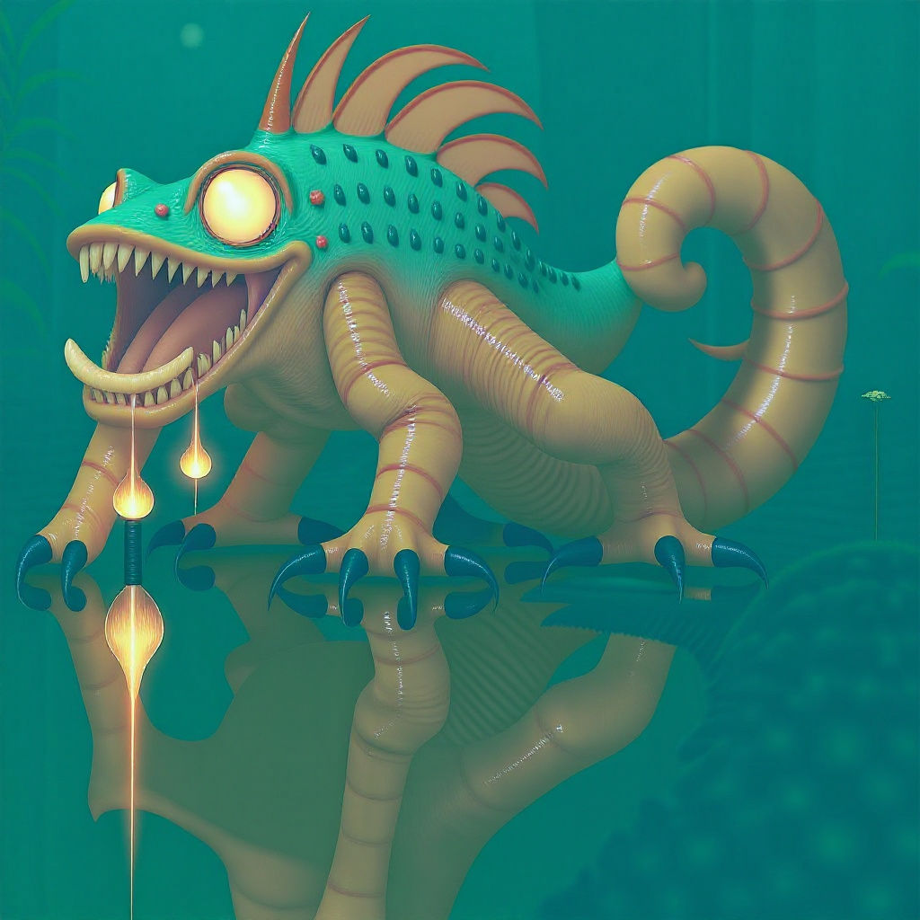 Surreal Anglerfish Scorpion Creature in Detailed Matte Paint...