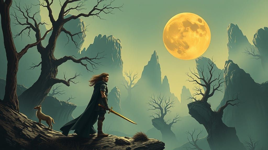 Heroic Fantasy in Retro-Futuristic Landscape