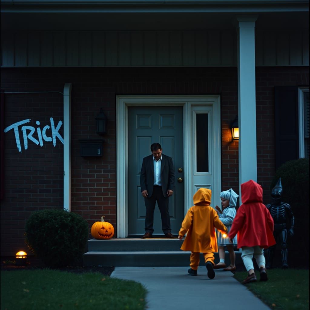 Twisted Halloween Trick or Treat Scene