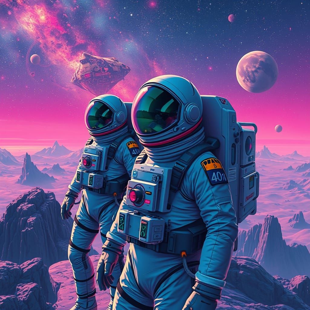 Astronauts Explore Alien Worlds in Futuristic Style