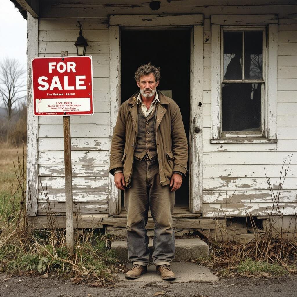 Despair: A Man's Gritty Reality in Earthy Tones