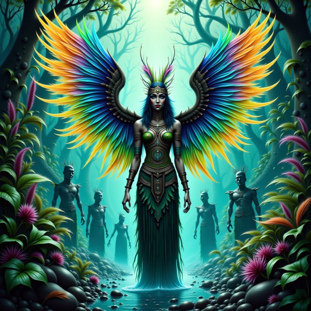 Na'Vi Queen Emerges with Warriors in Mystical Realism