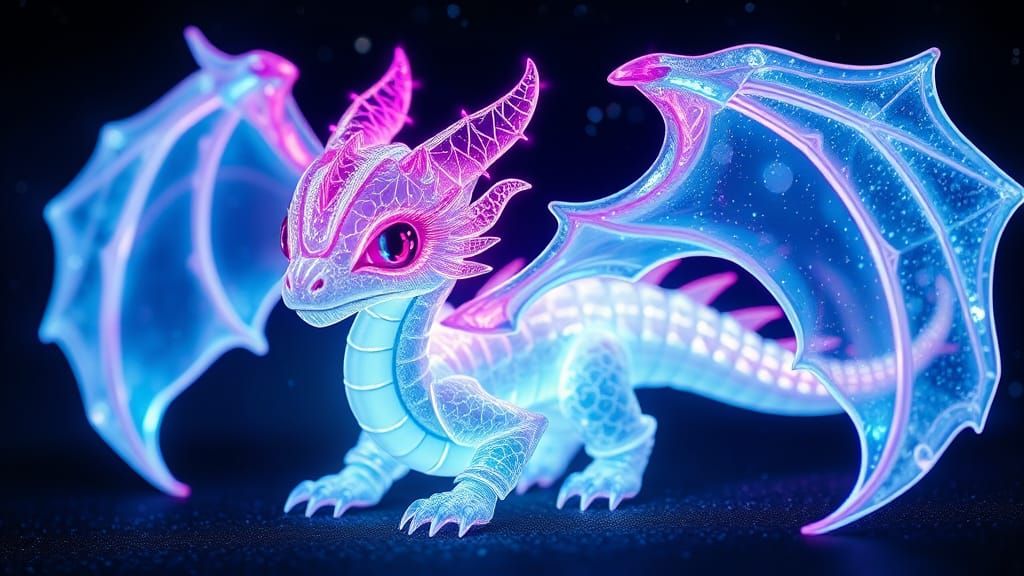 Luminous Chibi Vampire Dragon Illuminates the Galactic Night