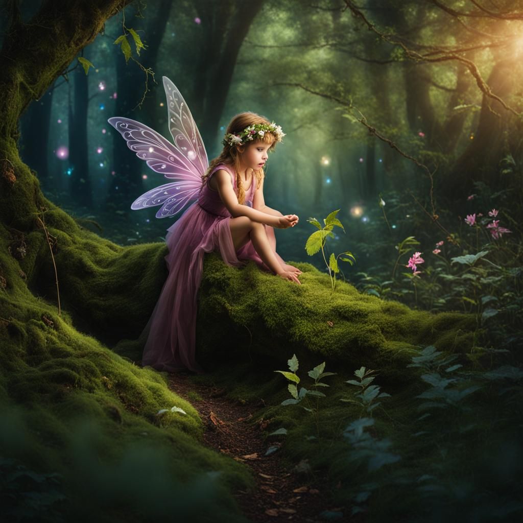 Whimsical Fairy Plays in Enchanted Forest