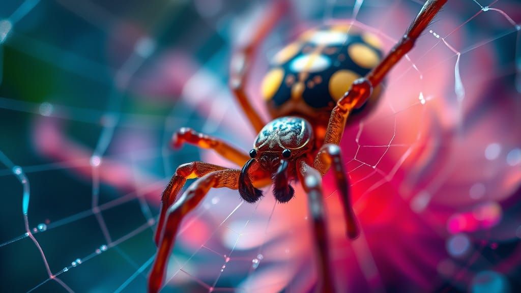 Hyperrealistic Macro Spiderweb Artstation Style