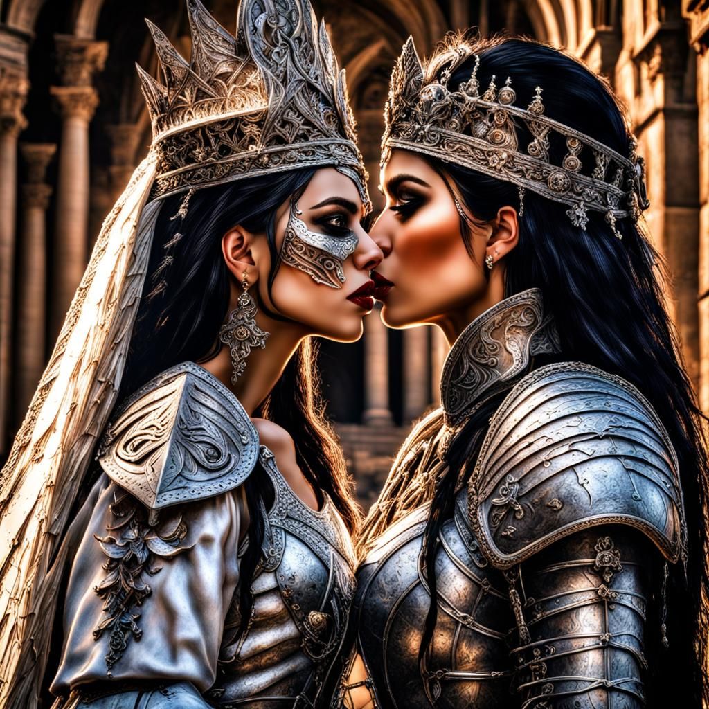 Latina Warrior's Kiss: Gothic Fantasy in HDR