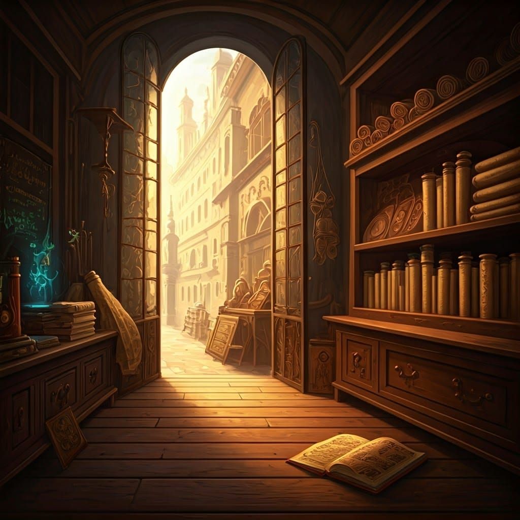 Enchanted City Shop in Fantasy Art