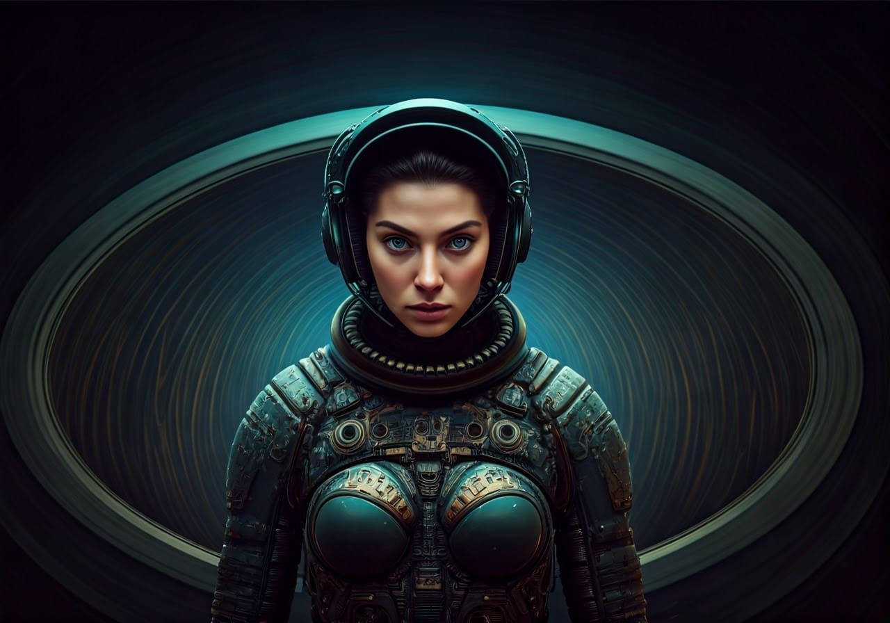 Epic Bioform Action Scene in Fluorescent Iridescence