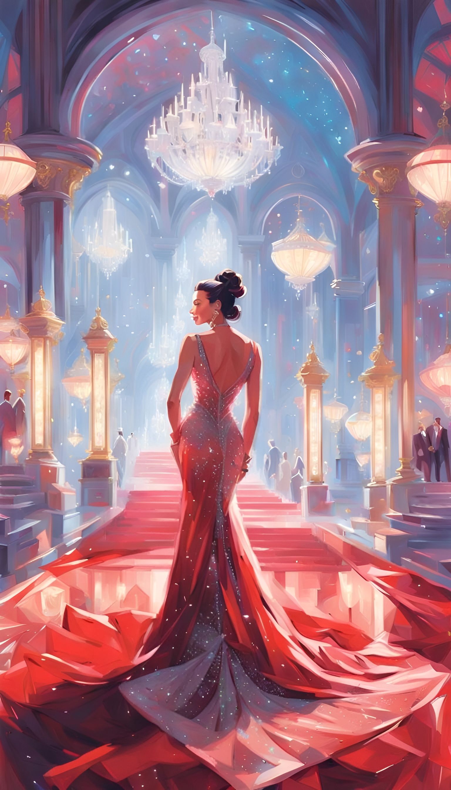 Abstract Sparkles in Vibrant Digital Art