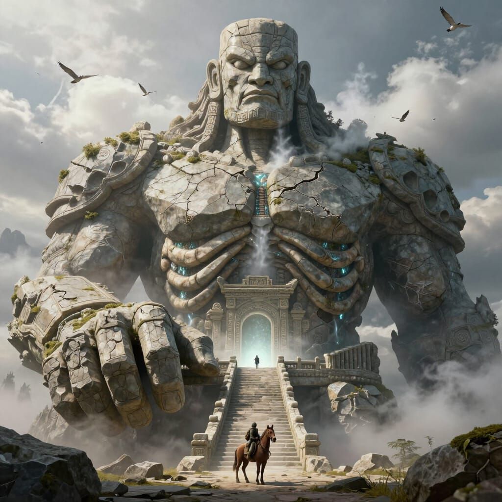 Colossal Stone Titan Bridge Guardian