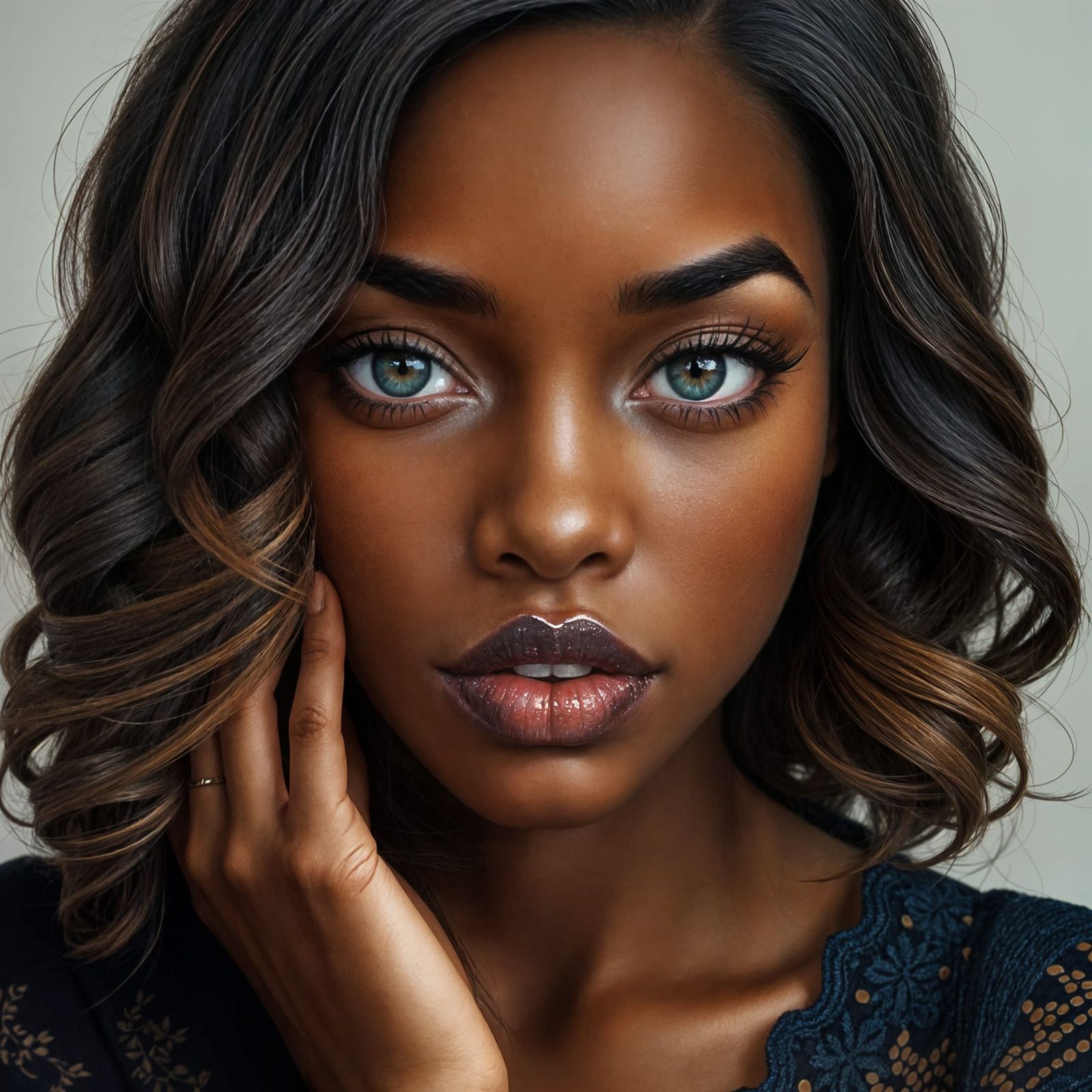 Elegant Portrait of a Young Woman in Realistic Style