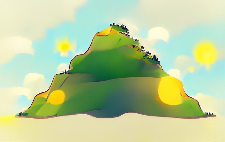 AI Generated Image of a Sunny Hillside