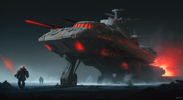 Galactic Battlefield: Human Soldiers Versus AI Drones