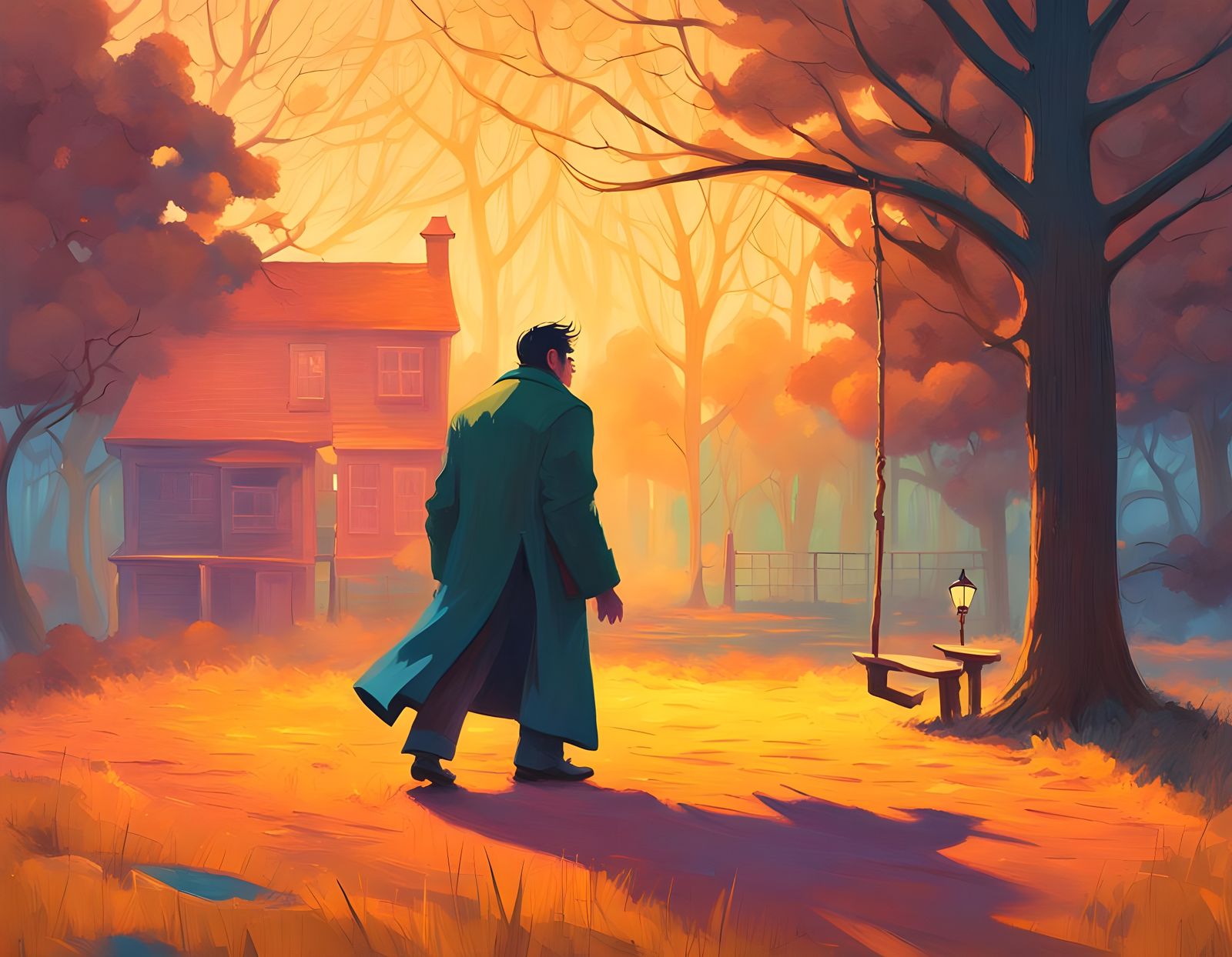 Friendly Frankenstein Character in Volumetric Lighting