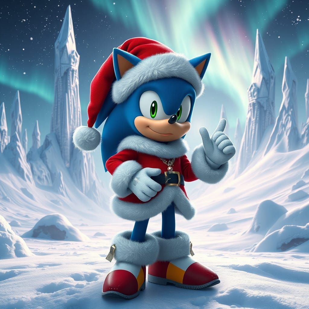 Sonic the Hedgehog in a Vibrant Winter Wonderland