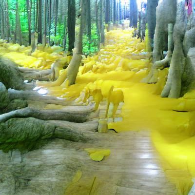 Yellow Forest Scene