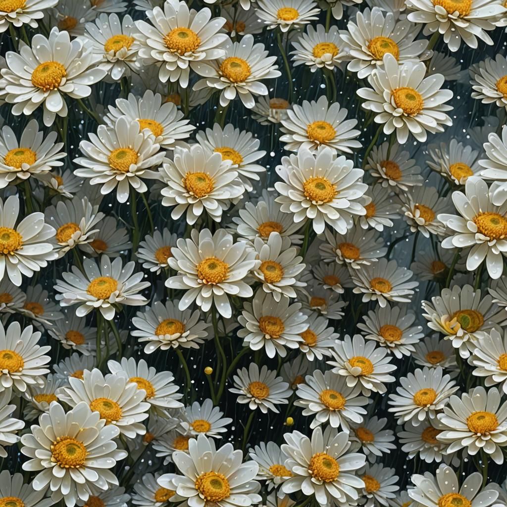 Surreal Rain Transforms into Chrysanthemum Flowers