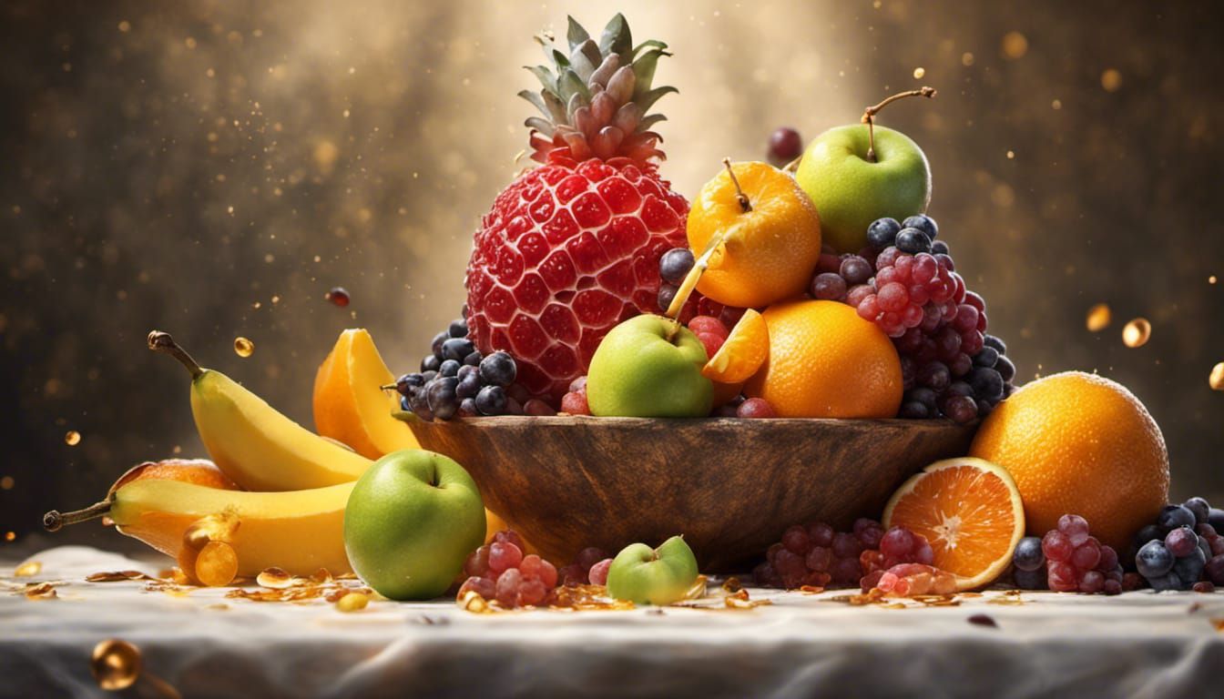 Hyperrealistic Fruit Still Life with Bokeh